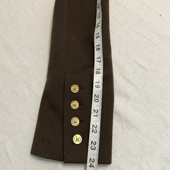 VTG Sonia Rykiel Paris Brown Wool Blazer Jacket Frence Size 8-10 Gold Button - Picture 12 of 14